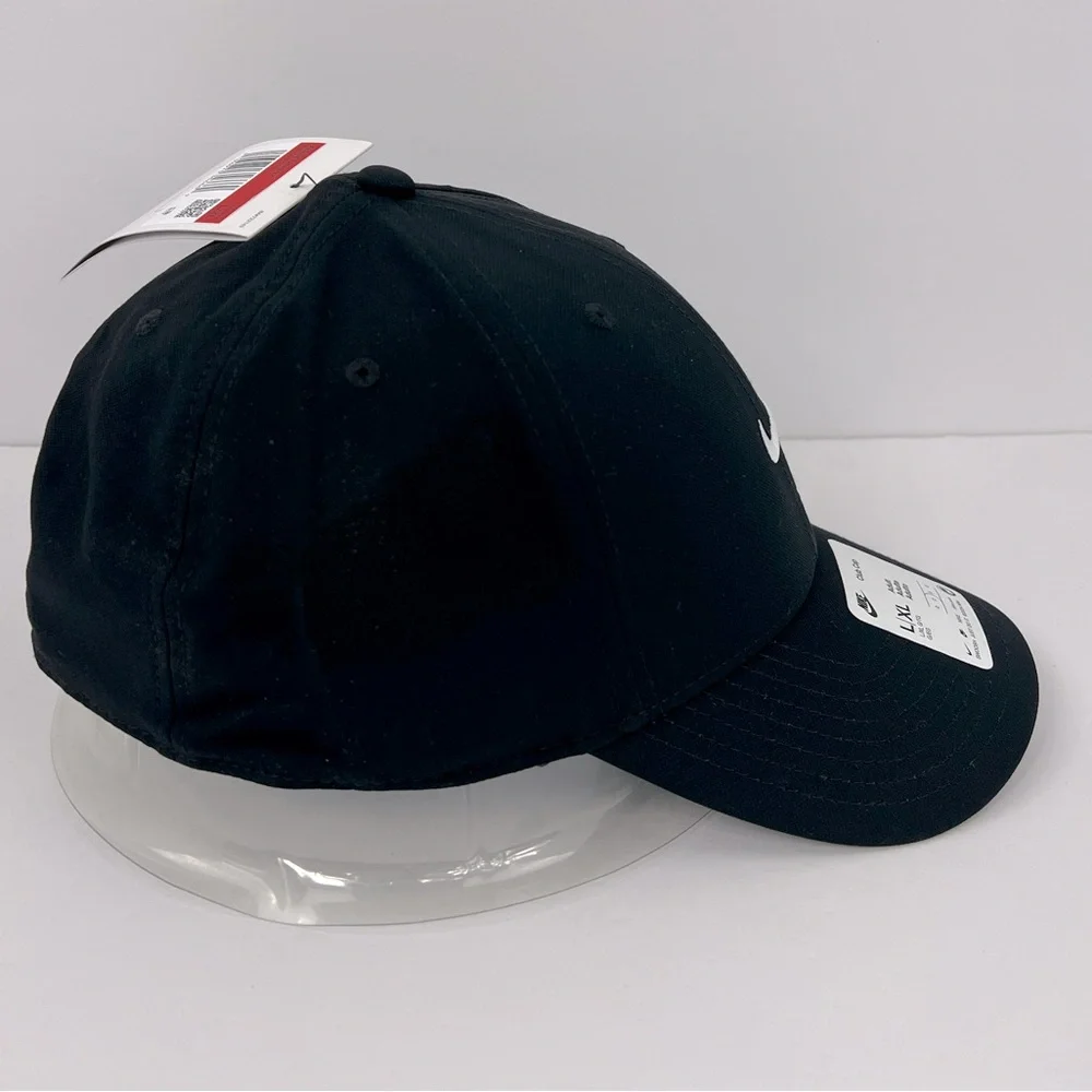 NIKE HAT/CAP UNISEX, JET BLACK, UNISEX, ADJ STRAP, WHITE LOGO EMBROIDERED UNISEX - Picture 5 of 15